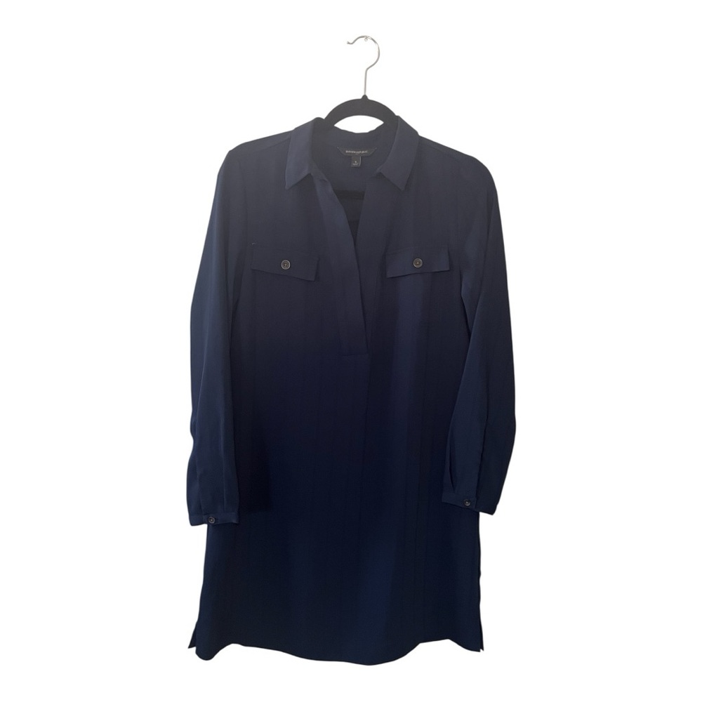 Banana Republic Navy Long Sleeve Shirt Dress